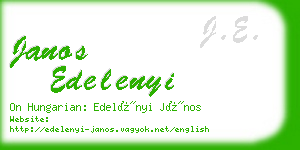 janos edelenyi business card